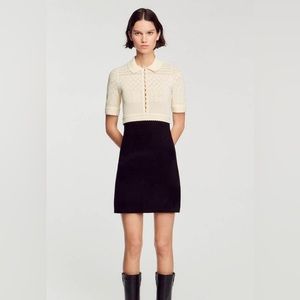 Sandro short two-tone dress